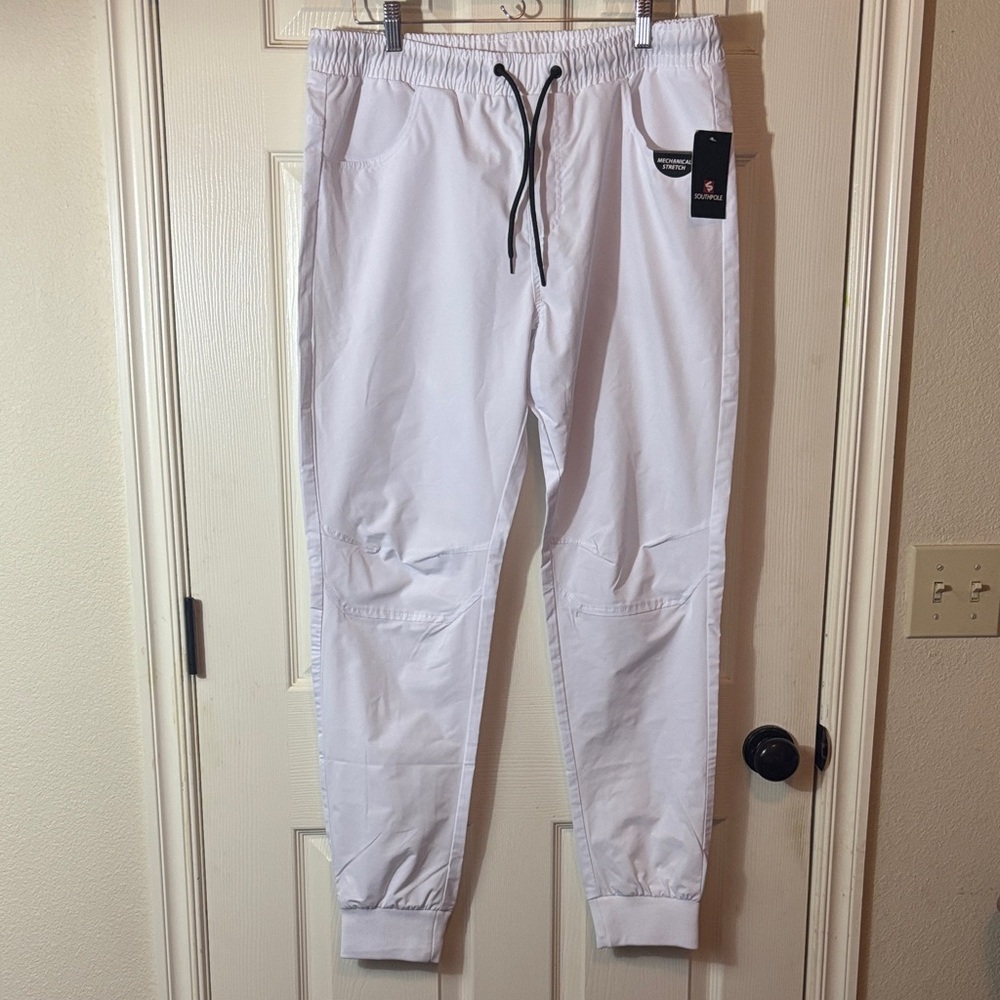 South Pole White Joggers with Black Drawstring